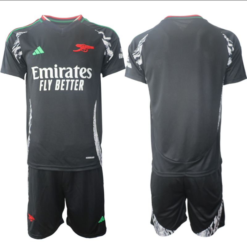 Men 2024-2025 Club Arsenal away Black blank Soccer Jersey